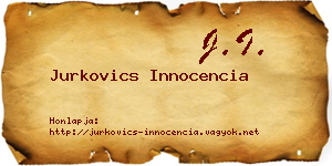 Jurkovics Innocencia névjegykártya